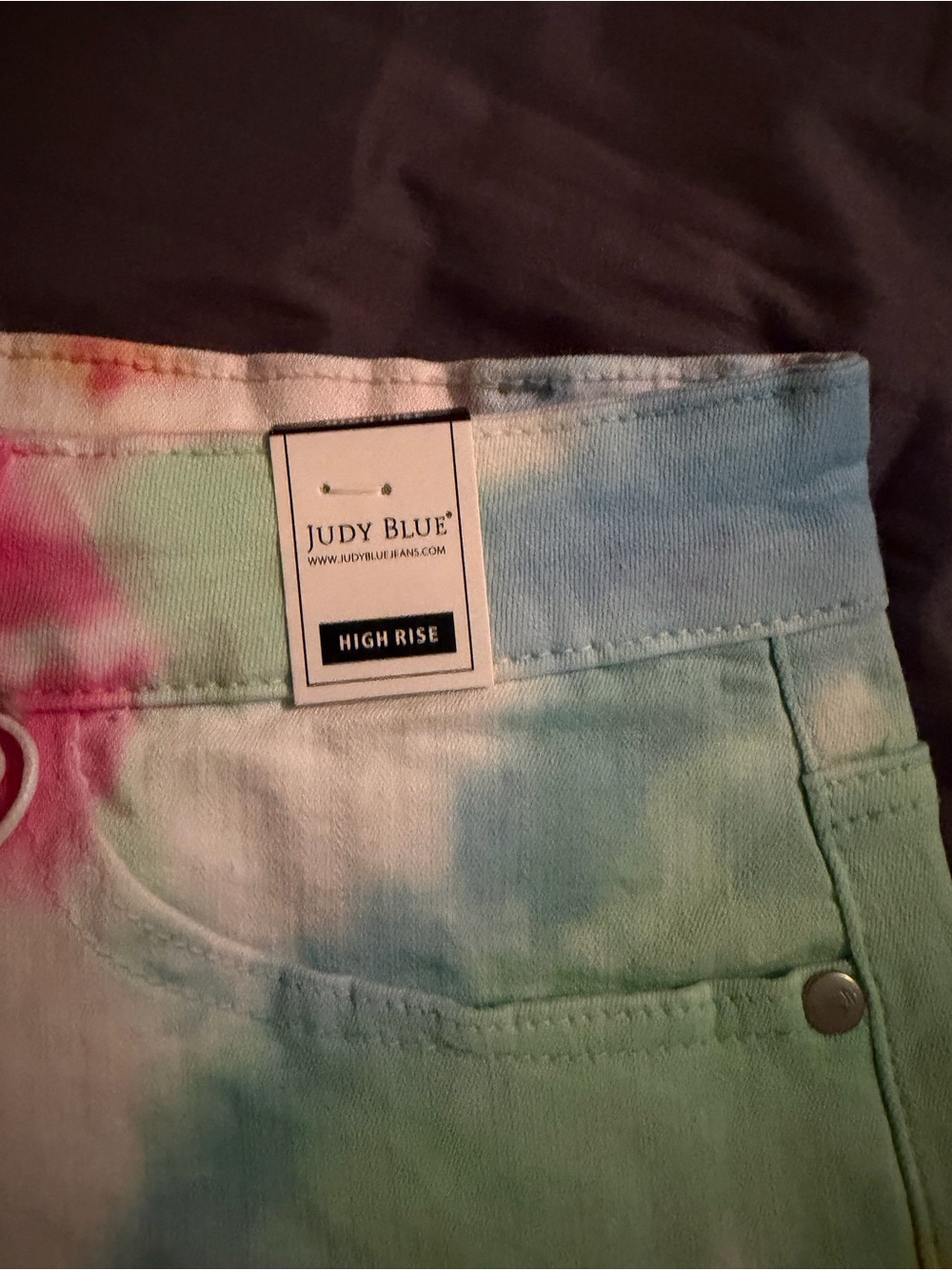 Judy Blue Pastel Tie-Dye High-Rise Denim Shorts - Picture 3 of 4